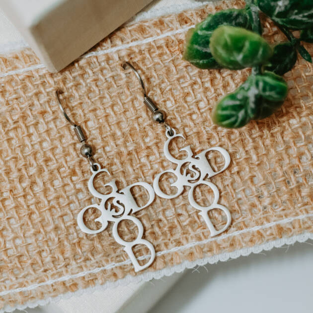God is Good Earrings – Silver