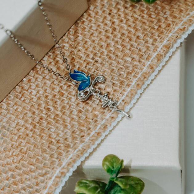 Faith Butterfly Necklace – Blue